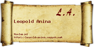 Leopold Anina névjegykártya